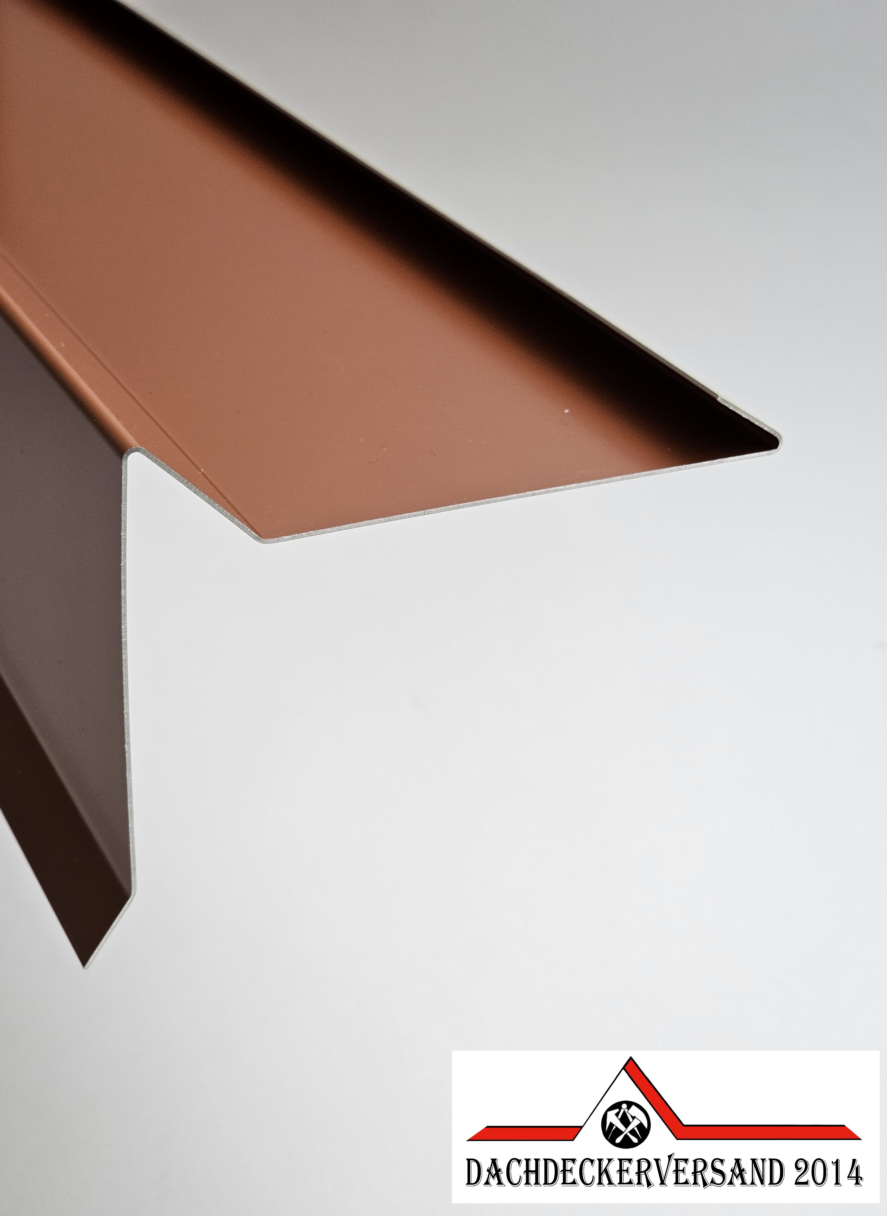 2 m Ortblech Ortgang Ortgangblech Dachblech Alu Aluminium  farbig 0,8 mm stark (Form E)