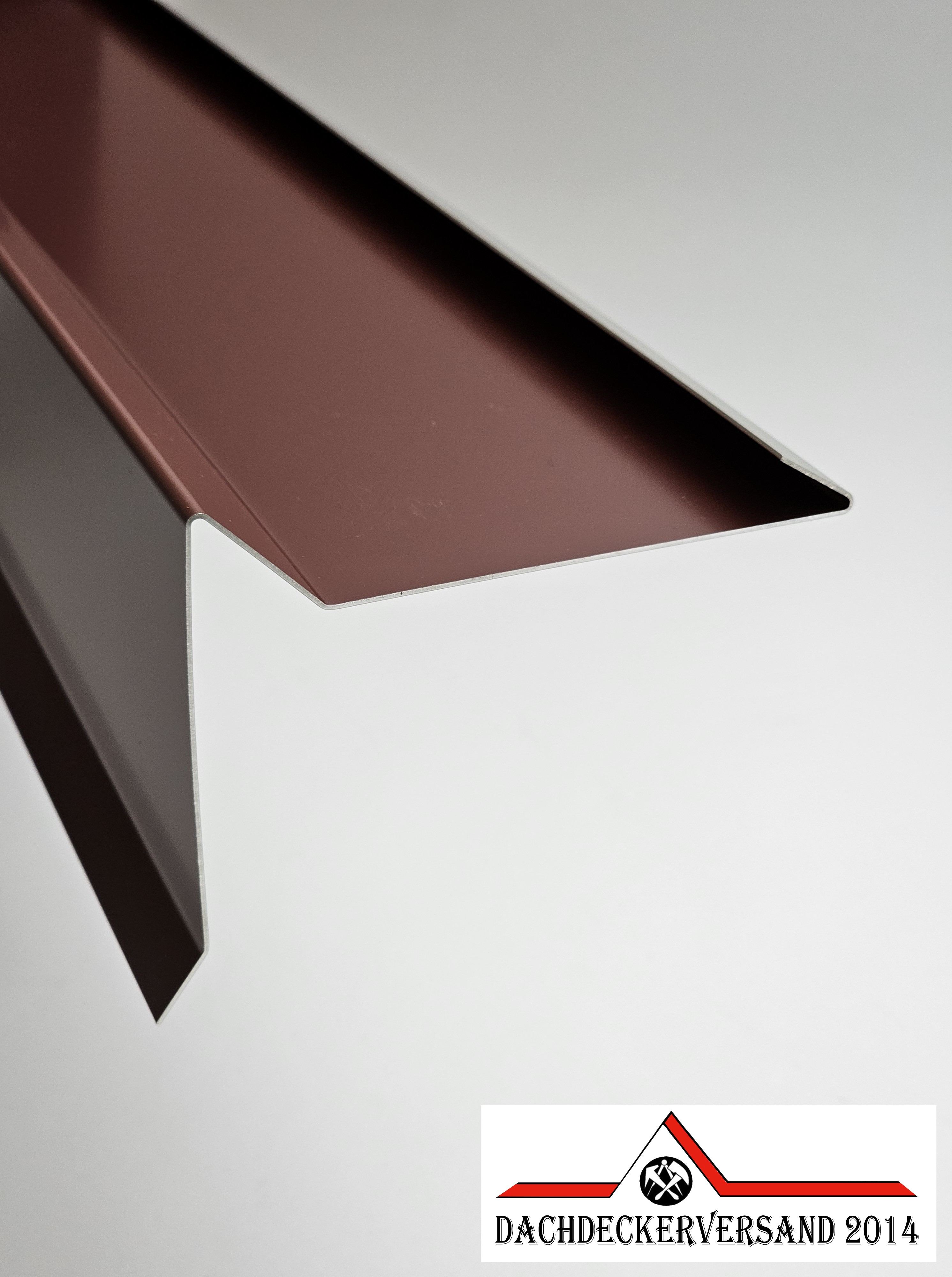 2 m Ortblech Ortgang Ortgangblech Dachblech Alu Aluminium  farbig 0,8 mm stark (Form E)