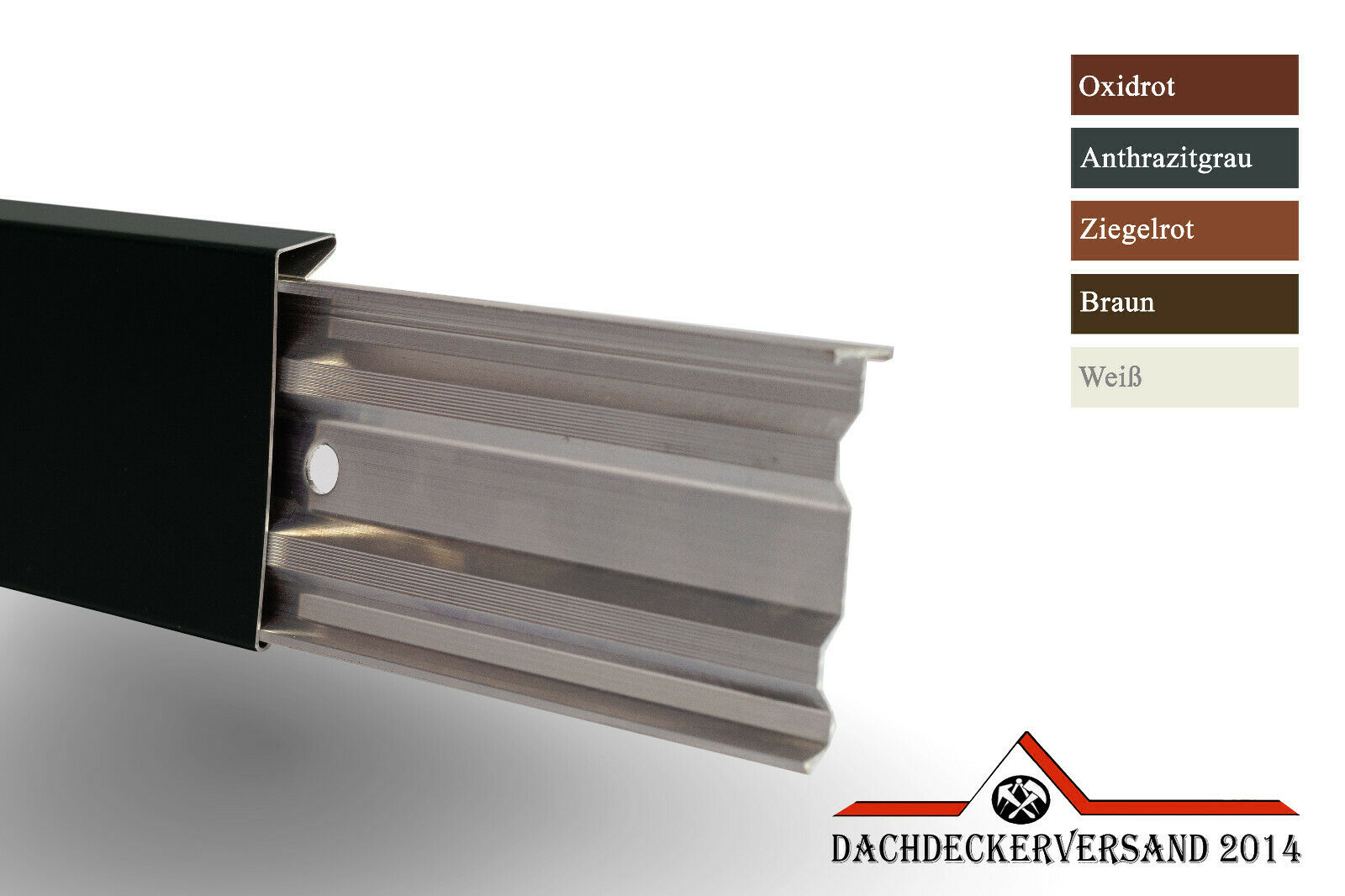 1m Kappleiste Aluminium stranggepresst wahlweise mit Blende und Verbinder