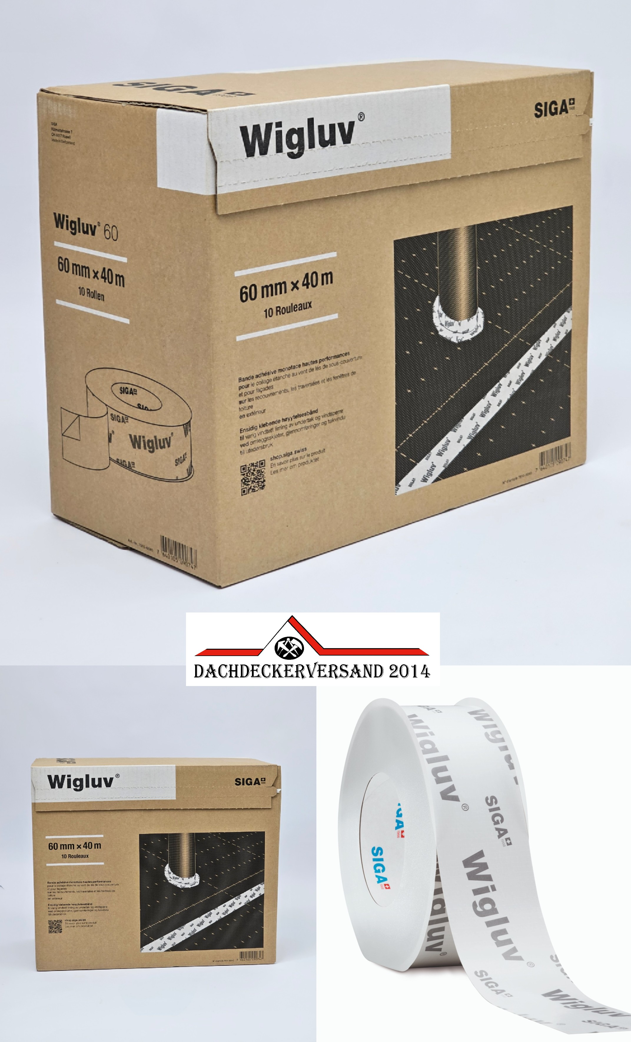 SIGA Wigluv 60 Klebeband Dampfsperre 60mmx40m 10 Rollen (1 Karton)