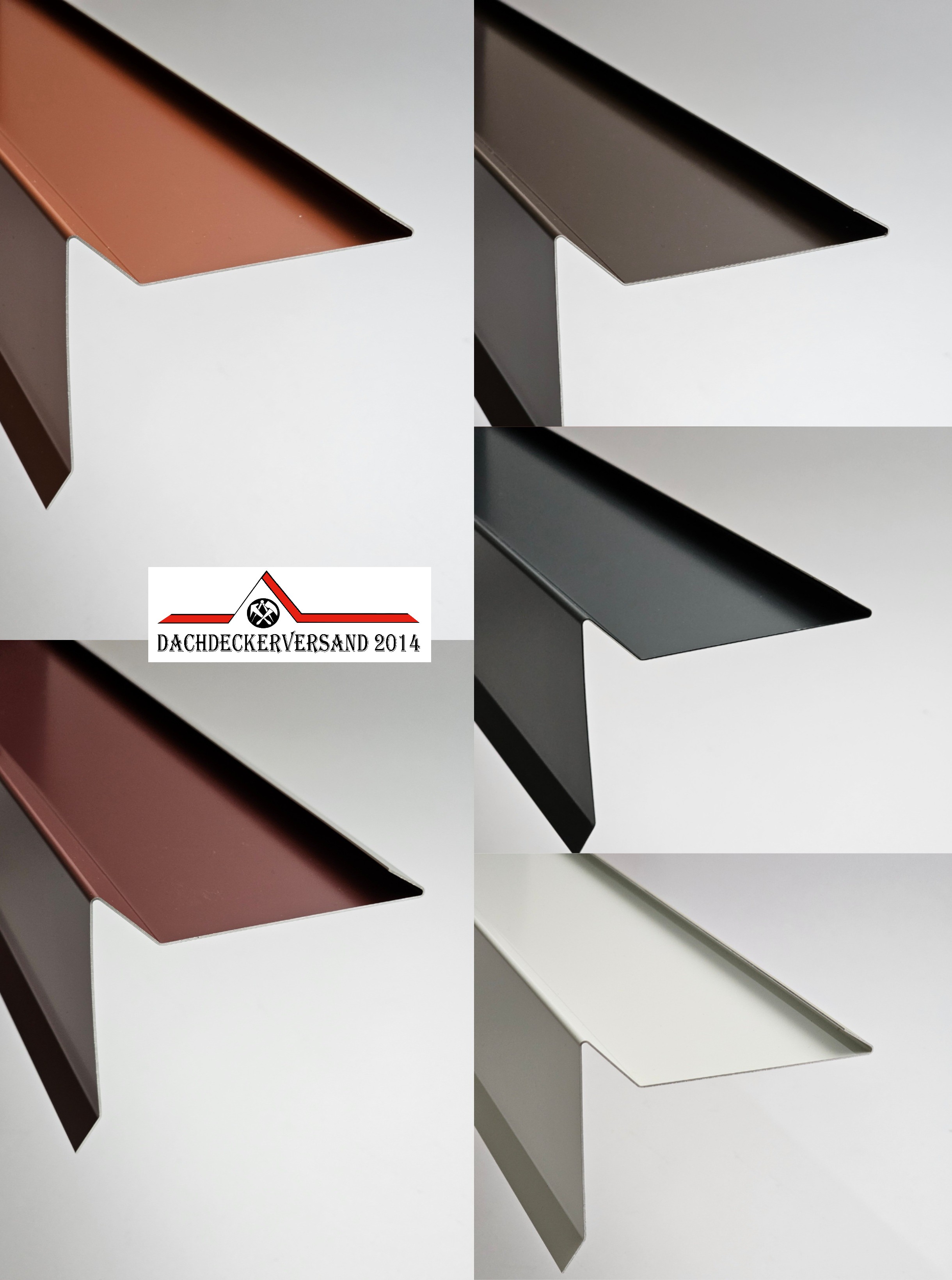 2 m Ortblech Ortgang Ortgangblech Dachblech Alu Aluminium  farbig 0,8 mm stark (Form E)