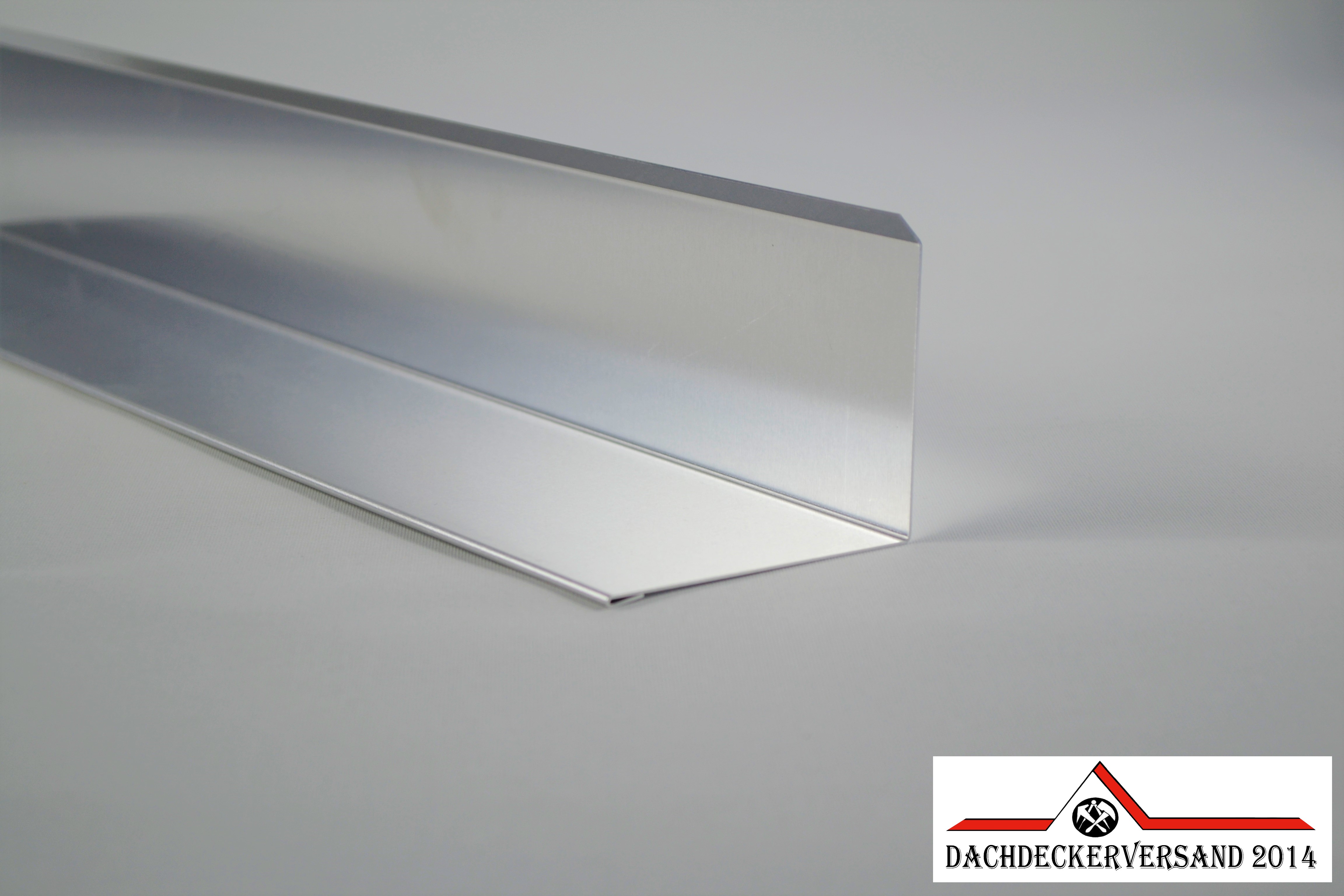 1 m Brustblech Wandanschlussblech Wandwinkel Dachblech Aluminium Alu natur 0,8 mm stark (Form C)  