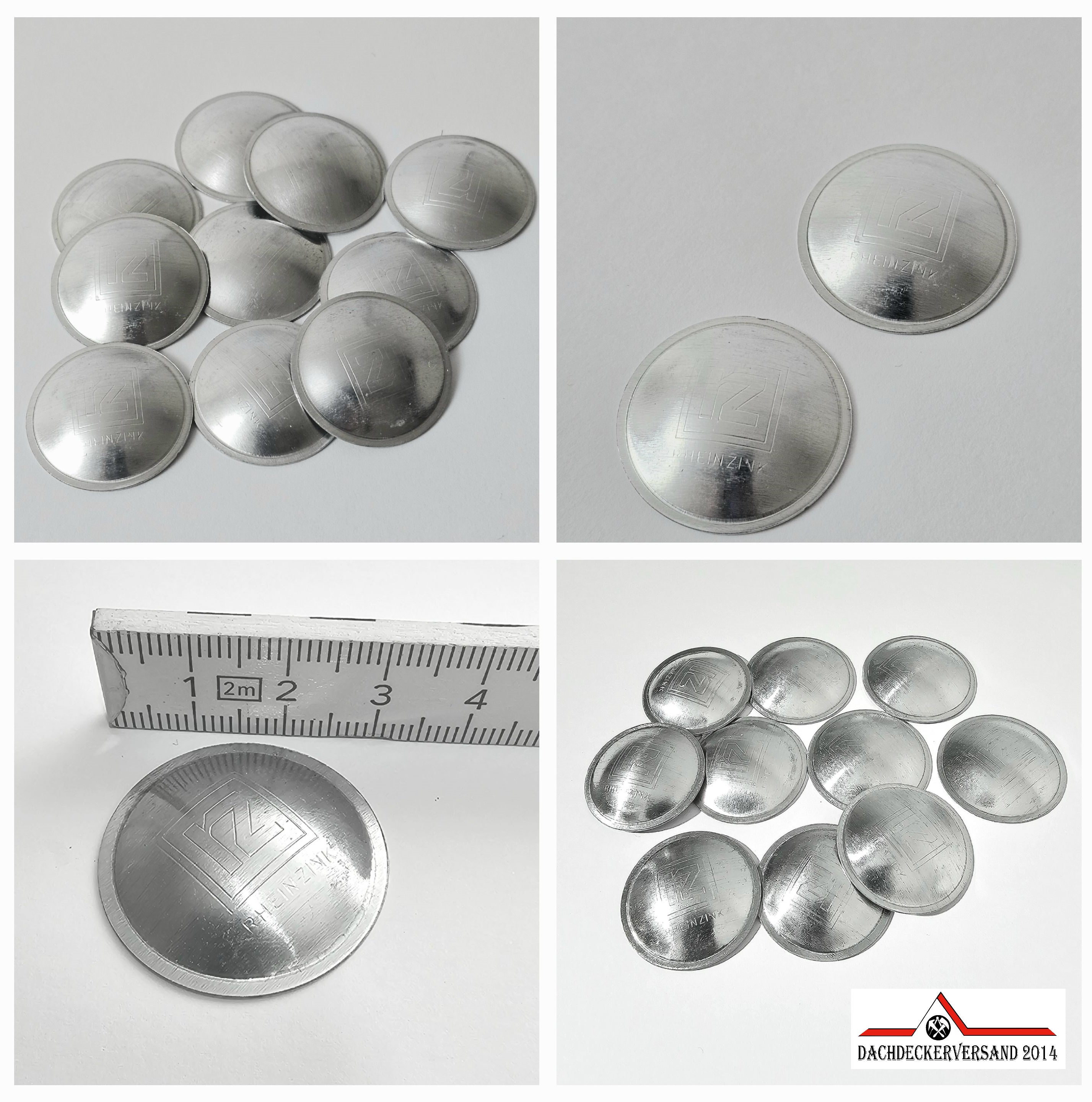 Hauerbuckel Schraubenkappe Schraubenkappen Zink Titanzink 30 mm zum Löten oder Kleben - 10 Stück Hauerbuckel Schraubenkappe Schraubenkappen Zink Titanzink 30 mm zum Löten oder Kleben - 10 Stück
