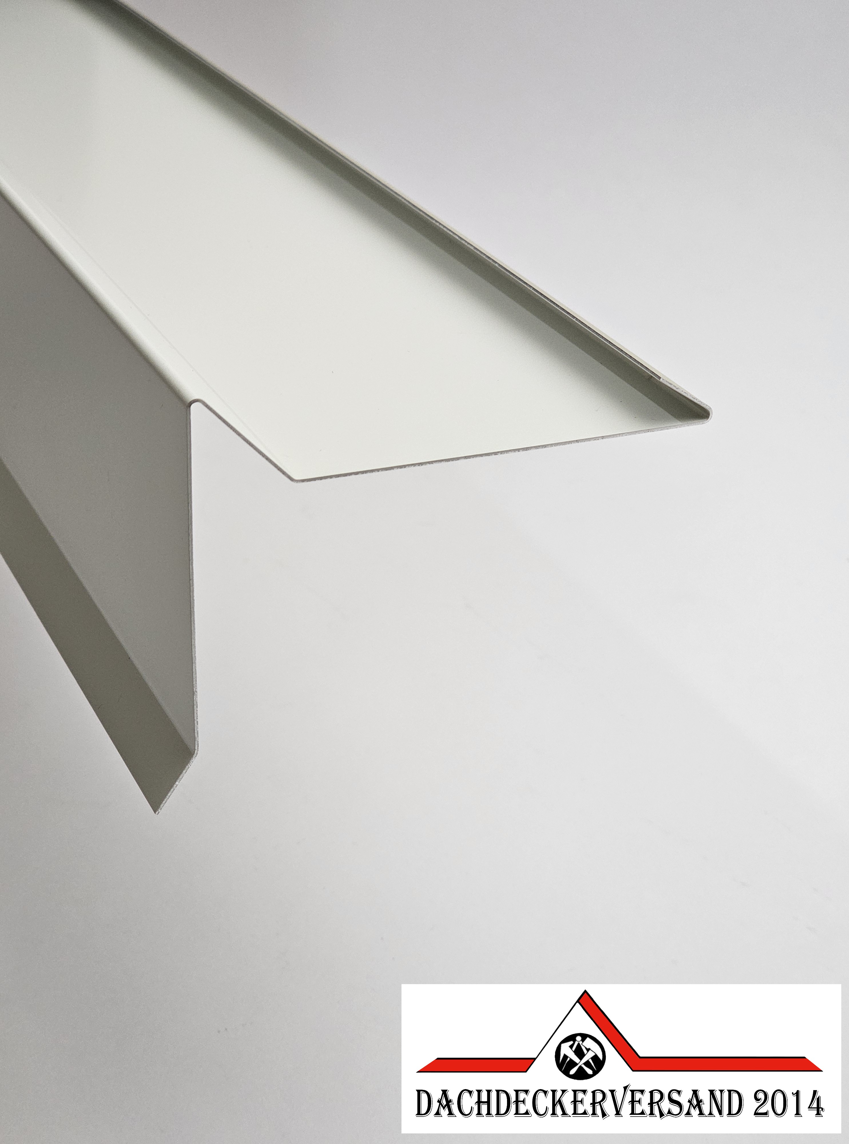 2 m Ortblech Ortgang Ortgangblech Dachblech Alu Aluminium  farbig 0,8 mm stark (Form E)